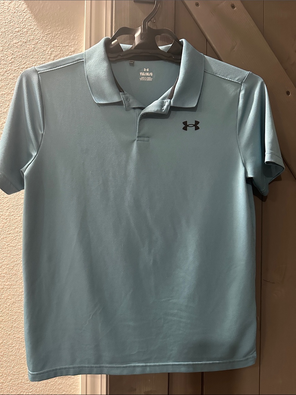 Under Armour Light Blue Boys' Polo with Black Logo